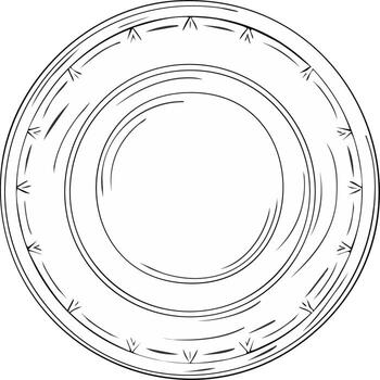 Abstract circular outline with decorative geometric arrow elements vector