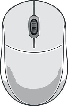 dibujos animados estilo computadora ratón aislado en blanco en ilustración diseño vector