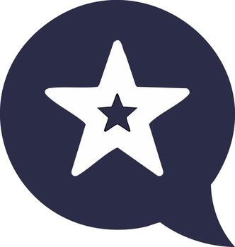 Star inside a speech bubble illustration. Symbol of favorite icon, feedback, comment, rating message or quality service vector