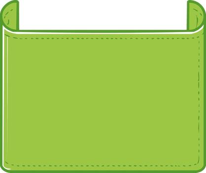 Simple Green Banner Element with Curved Edges and Stitching Detail vector