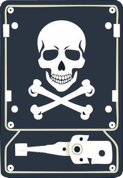Skull and Crossbones Data Destruction Digital Threat Computer Security Concept vector