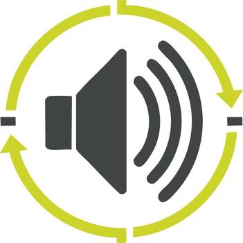 Surround Sound and Audio Loop Icon with Circular Arrows Graphic vector