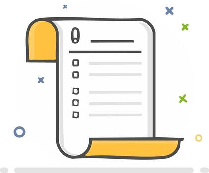 Hand-Drawn Checklist with Line Items and Checkboxes for Planning and Project Management vector