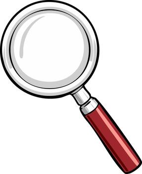 un Mano aumentador vaso con un rojo encargarse de ilustración para exploración, investigación, y buscar conceptos vector