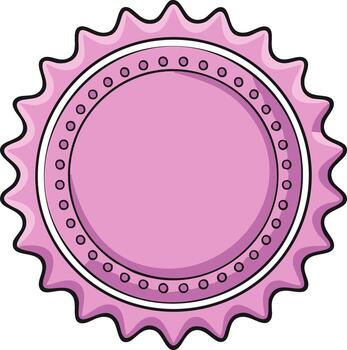 Retro pink soda bottle cap illustration with a blank center seal for custom text vector