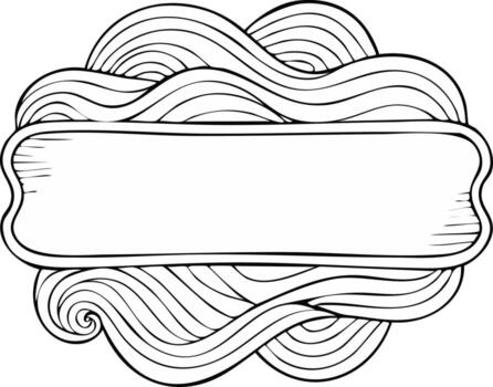 Hand drawn ornate frame with flowing lines and empty space for text vector