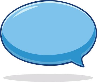 Blue speech bubble with drop shadow, communication or message concept. vector