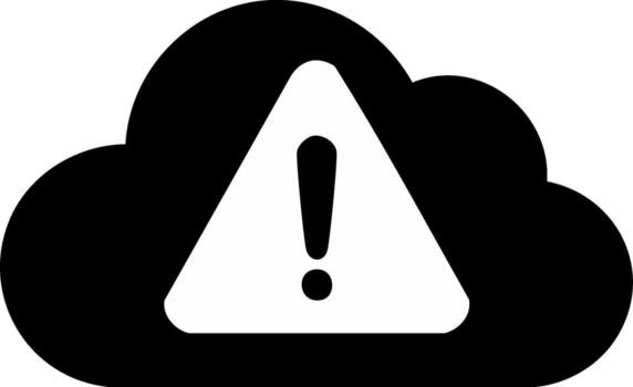 Cloud warning symbol with exclamation mark icon for error alerts and cybersecurity threats vector
