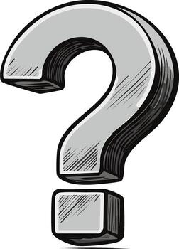 Gray Question Mark Symbol Hand Drawn Style Posing Questions Discovering Answers Uncertainty vector