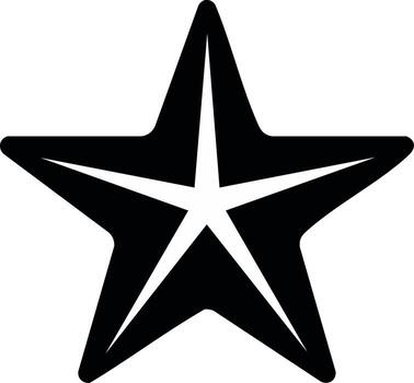 Black and White Five Pointed Star Isolated Decorative Shape Design Element vector