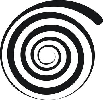 Monochrome Abstract Spiral Design Illusion, Black and White Swirl Lines Hypnotic Pattern, Creative Concept vector