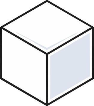 Geometric cube illustration with a modern design and contrasting colors vector