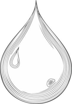 Water drop illustration using line art creates abstract minimal design concept for freshwater resources vector