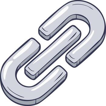 Isometric chain link illustration, web or internet connection concept vector