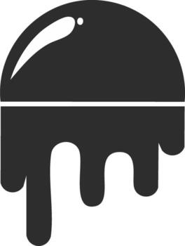 Abstract design element with a top semi circle shape and dripping effect vector