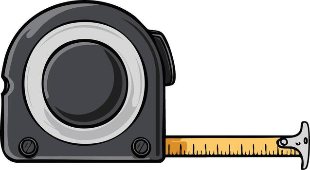 Charming Cartoon Measuring Tape with Expressive Smiling Face and Extended Measurement Scale vector