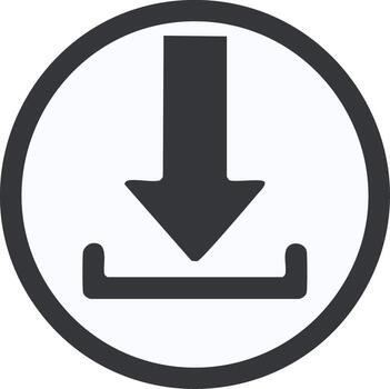 Download symbol with arrow pointing down inside circle design icon vector