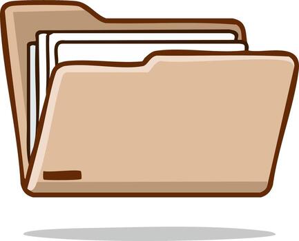 Cartoon Folder with Documents and Paperwork, Information Management Concept for Design vector