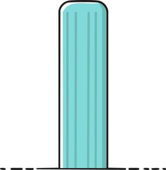 Minimalist Light Blue Fluted Column Illustration Simple Architectural Element Design vector