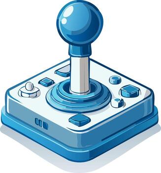 Isometric illustration of a classic arcade game joystick controller vector