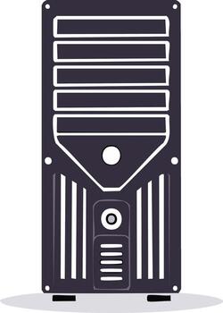 Stylized desktop computer tower case icon for technology and IT hardware concepts vector
