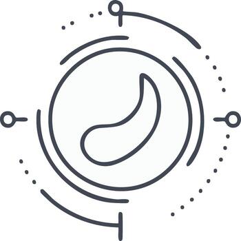 Esoteric Symbol with Concentric Circles and Connection Points in Dark Gray vector