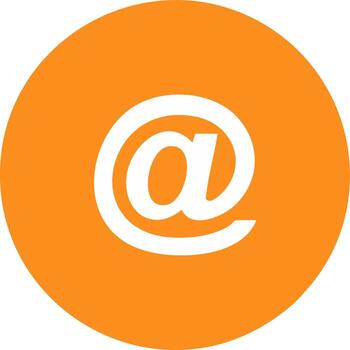 Email Symbol on Orange Circle Digital Communication and Internet Concepts vector