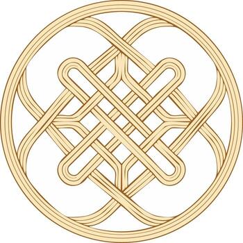 Celtic knot design with interwoven lines in a circular pattern vector