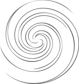 Abstract spiral swirl pattern with thin black lines creating a dynamic vortex graphic design element vector