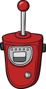 Red Retro Electronic Device with Joystick Controller and Display Screen vector