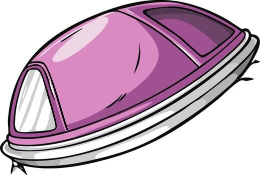 Purple Hovercraft Illustration Futuristic vehicle with transparent windows, isolated design for creative projects vector