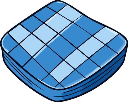 Stack of Fabric Squares with Blue Checked Pattern Textile or Cushion vector