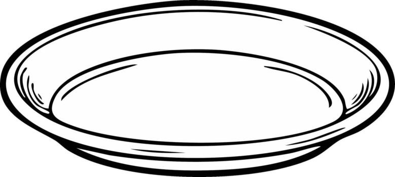 illustration of a simple empty plate with clean lines for design vector