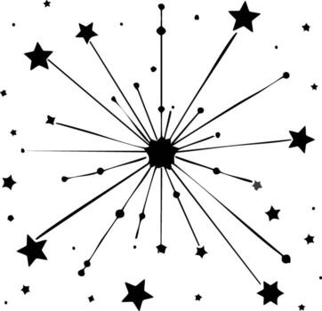 Dynamic celestial starburst pattern depicting energy and excitement vector