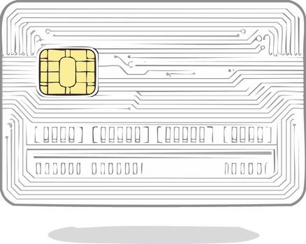 Abstract Financial Card with Chip and Circuit Board Design Concept Drawing vector