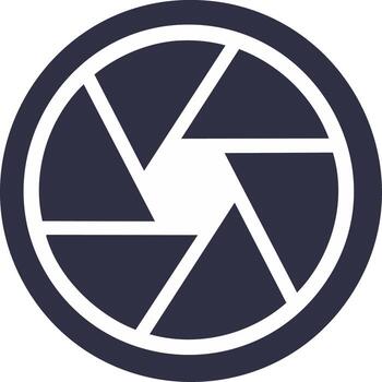 Iris Diaphragm Icon, Shutter Aperture Symbol, Photography Lens Element vector