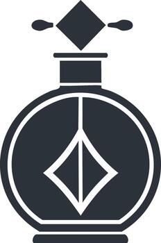Stylized peace symbol within a round flask icon with a diamond stopper vector