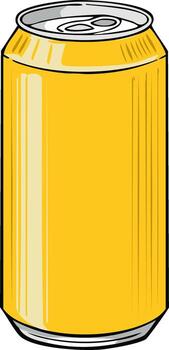 Yellow Soda Can Beverage Refreshment Package Design Blank Label Mockup vector