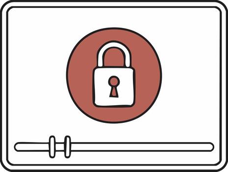 jugador interfaz con seguridad bloquear icono para transmisión contenido vector