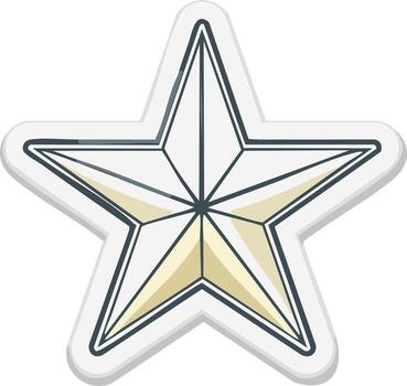 Classic five-point star icon with clean lines and subtle internal shading detail vector