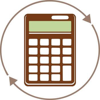 financiero calculadora con circular actualizar flechas icono representando negocio contabilidad y datos actualizar ciclo vector