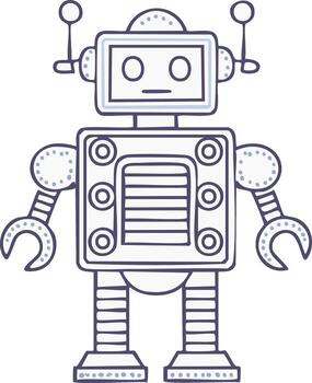 dibujos animados robot personaje diseño sencillo ilustración juguete robot máquina vector