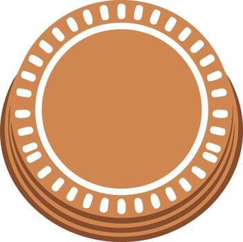 Flat icon of a stack of bronze coins or game tokens for finance business and gaming concepts vector