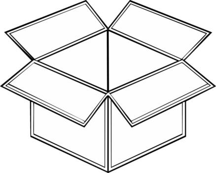 Open Empty Cardboard Box Outline for Moving Delivery and Packaging vector