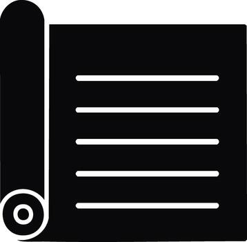 Black scroll with white horizontal lines representing text or data on a dark background vector