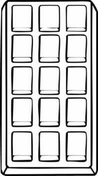 Simple outline drawing of an empty ice cube tray for making frozen drinks at home vector