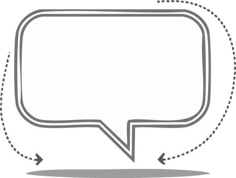 Hand-Drawn Communication Bubble with Circular Arrows for Dynamic Interaction vector