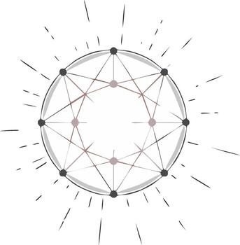 Abstract Sphere Design Networked Connection With Rays Around The Surface vector