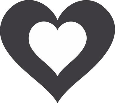 Elegant Heart Shape Encasing a Smaller White Heart Icon Concept vector