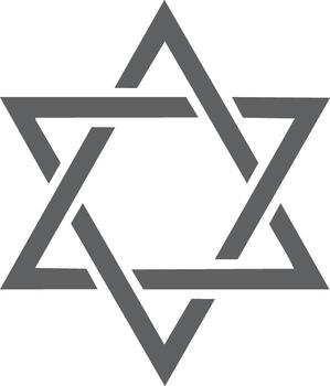 Interlocking Star of David Symbol Geometric Abstract Line Art vector